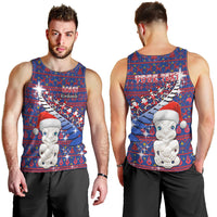 Personalized New Zealand Christmas Men Tank Top Haka Fern Santa Tiki Meri Kirihimete LT05 - Polynesian Pride