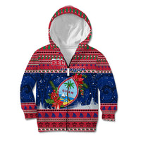 Guam Christmas Kid Hoodie Guaman Seal Poinsettia Felis Pasgua LT05 - Polynesian Pride