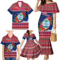 Personalized Guam Christmas Family Matching Mermaid Dress and Hawaiian Shirt Guaman Seal Poinsettia Felis Pasgua LT05 - Polynesian Pride