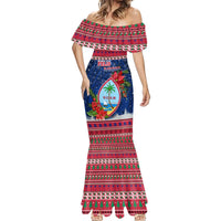 Personalized Guam Christmas Mermaid Dress Guaman Seal Poinsettia Felis Pasgua LT05 - Polynesian Pride