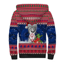 Personalized Guam Christmas Sherpa Hoodie Guaman Seal Poinsettia Felis Pasgua LT05 - Polynesian Pride