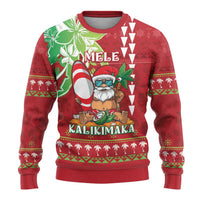 Personalised Hawaii Christmas Ugly Christmas Sweater Funny Santa Claus Surf Mele Kalikimaka