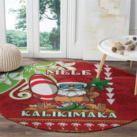Hawaii Christmas Round Carpet Funny Santa Claus Surf Mele Kalikimaka LT05 - Polynesian Pride