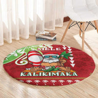 Hawaii Christmas Round Carpet Funny Santa Claus Surf Mele Kalikimaka LT05 - Polynesian Pride