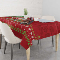 Hawaii Christmas Tablecloth Funny Santa Claus Surf Mele Kalikimaka