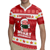 Hawaii Funny Christmas Rugby Jersey Spam Musubi Santa