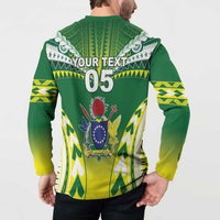 Cook Islands Rugby Custom Button Sweatshirt The Kukis Go Champions