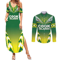 Cook Islands Rugby Custom Couples Matching Summer Maxi Dress and Long Sleeve Button Shirt The Kukis Go Champions