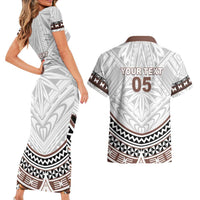 Fiji Rugby Custom Couples Matching Short Sleeve Bodycon Dress and Hawaiian Shirt Fijian Bati Go Champions