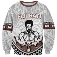 Fiji Rugby Custom Sweatshirt Fijian Bati Go Champions LT05 Unisex White - Polynesian Pride