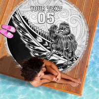 New Zealand Kiwi Rugby Custom Beach Blanket Go Champions Maori Pattern