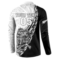 New Zealand Kiwi Rugby Custom Button Sweatshirt Go Champions Maori Pattern