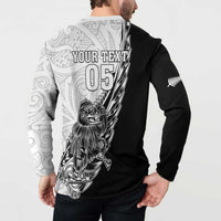 New Zealand Kiwi Rugby Custom Button Sweatshirt Go Champions Maori Pattern