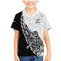 New Zealand Kiwi Rugby Custom Family Matching Mermaid Dress and Hawaiian Shirt Go Champions Maori Pattern