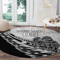 New Zealand Kiwi Rugby Custom Round Carpet Go Champions Maori Pattern