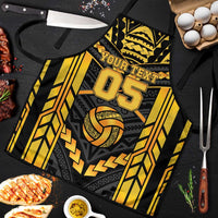 Custom Polynesia Beach Volleyball Apron Gold Polynesian Tribal Pattern - Polynesian Pride