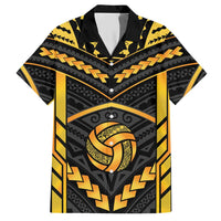 Custom Polynesia Beach Volleyball Hawaiian Shirt Gold Polynesian Tribal Pattern LT05 Gold - Polynesian Pride