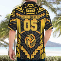 Custom Polynesia Beach Volleyball Hawaiian Shirt Gold Polynesian Tribal Pattern LT05 - Polynesian Pride