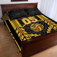 Custom Polynesia Beach Volleyball Quilt Bed Set Gold Polynesian Tribal Pattern LT05 - Polynesian Pride