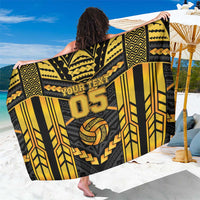 Custom Polynesia Beach Volleyball Sarong Gold Polynesian Tribal Pattern - Polynesian Pride