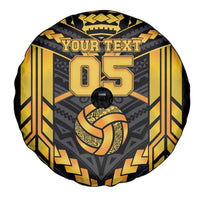 Custom Polynesia Beach Volleyball Spare Tire Cover Gold Polynesian Tribal Pattern LT05 - Polynesian Pride