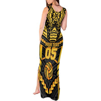 Custom Polynesia Beach Volleyball Tank Maxi Dress Gold Polynesian Tribal Pattern LT05 - Polynesian Pride