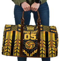 Custom Polynesia Beach Volleyball Travel Bag Gold Polynesian Tribal Pattern - Polynesian Pride