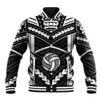 Custom Polynesia Beach Volleyball Baseball Jacket Polynesian Tribal Pattern LT05 Unisex Black - Polynesian Pride