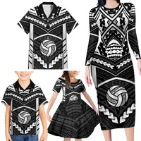 Custom Polynesia Beach Volleyball Family Matching Long Sleeve Bodycon Dress and Hawaiian Shirt Polynesian Tribal Pattern - Polynesian Pride