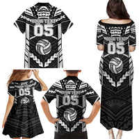 Custom Polynesia Beach Volleyball Family Matching Puletasi and Hawaiian Shirt Polynesian Tribal Pattern - Polynesian Pride