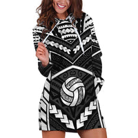 Custom Polynesia Beach Volleyball Hoodie Dress Polynesian Tribal Pattern LT05 Black - Polynesian Pride