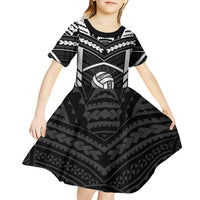 Custom Polynesia Beach Volleyball Kid Short Sleeve Dress Polynesian Tribal Pattern LT05 - Polynesian Pride