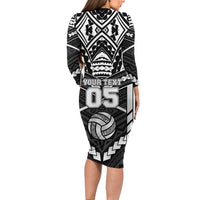 Custom Polynesia Beach Volleyball Long Sleeve Bodycon Dress Polynesian Tribal Pattern LT05 - Polynesian Pride