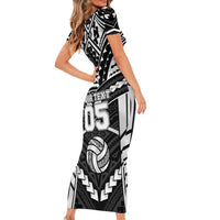 Custom Polynesia Beach Volleyball Short Sleeve Bodycon Dress Polynesian Tribal Pattern LT05 - Polynesian Pride