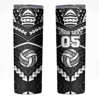 Custom Polynesia Beach Volleyball Skinny Tumbler Polynesian Tribal Pattern - Polynesian Pride