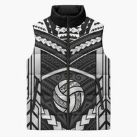 Custom Polynesia Beach Volleyball Sleeveless Puffer Jacket Polynesian Tribal Pattern LT05 Unisex Black - Polynesian Pride