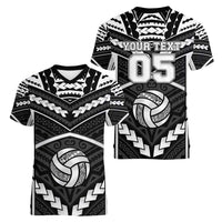 Custom Polynesia Beach Volleyball Women V-Neck T-Shirt Polynesian Tribal Pattern - Polynesian Pride