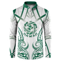 Custom Hawaii Volleyball Button Sweatshirt Polynesian Pattern - Polynesian Pride
