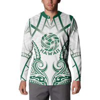 Custom Hawaii Volleyball Button Sweatshirt Polynesian Pattern - Polynesian Pride
