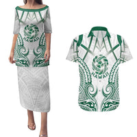 Custom Hawaii Volleyball Couples Matching Puletasi and Hawaiian Shirt Polynesian Pattern - Polynesian Pride