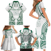 Custom Hawaii Volleyball Family Matching Short Sleeve Bodycon Dress and Hawaiian Shirt Polynesian Pattern - Polynesian Pride