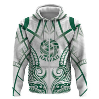 Custom Hawaii Volleyball Hoodie Polynesian Pattern LT05 Zip Hoodie Teal - Polynesian Pride