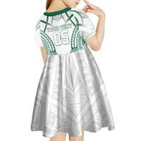 Custom Hawaii Volleyball Kid Short Sleeve Dress Polynesian Pattern - Polynesian Pride