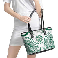 Hawaii Volleyball Leather Tote Bag Polynesian Pattern - Polynesian Pride