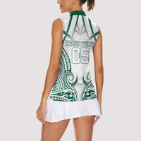 Custom Hawaii Volleyball Women Sleeveless Polo Shirt Polynesian Pattern - Polynesian Pride