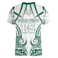 Custom Hawaii Volleyball Women V-Neck T-Shirt Polynesian Pattern - Polynesian Pride