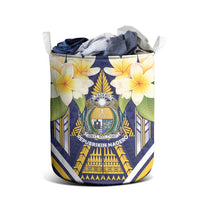 Nauru Independence Day Laundry Basket Coat Of Arms With Plumeria - Polynesian Pride