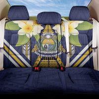 Nauru Independence Day Back Car Seat Cover Coat Of Arms With Plumeria - Polynesian Pride