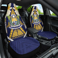 Nauru Independence Day Car Seat Cover Coat Of Arms With Plumeria - Polynesian Pride