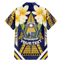 Personalised Nauru Independence Day Hawaiian Shirt Coat Of Arms With Plumeria LT05 - Polynesian Pride